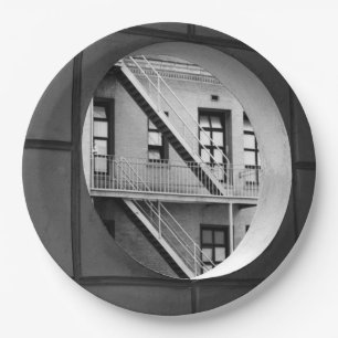 Cool Architecture Black and White Photography Paper Plate