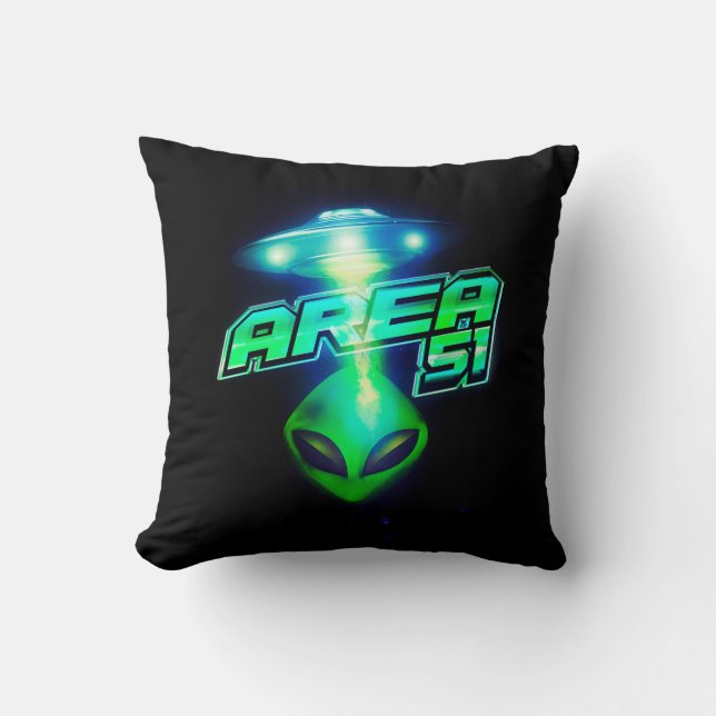 Cool Area 51 Alien Spaceship Cushion (Front)
