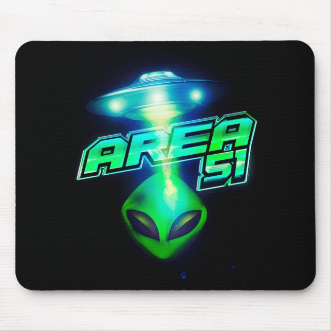 Cool Area 51 Alien Spaceship Mouse Mat (Front)