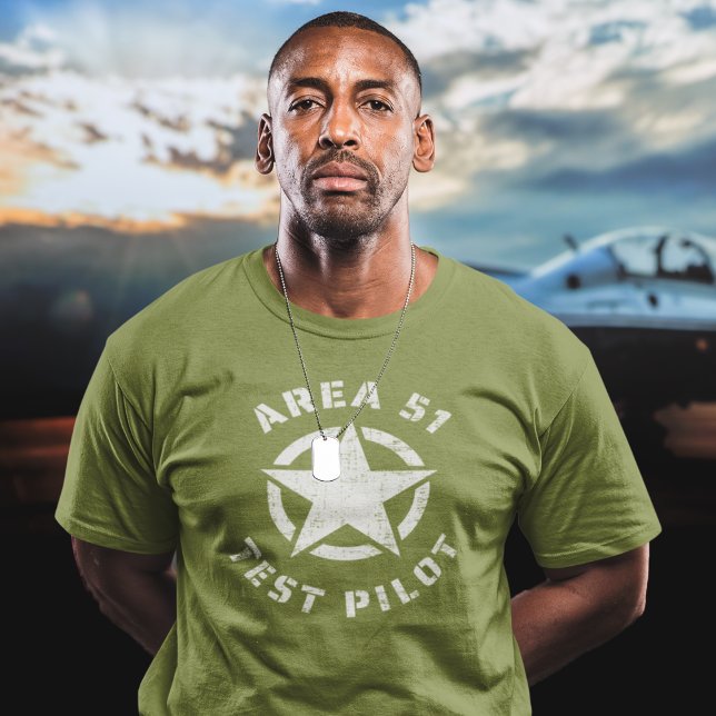 Cool Area 51 Test Pilot - Funny Alien UFO T-Shirt (Creator Uploaded)