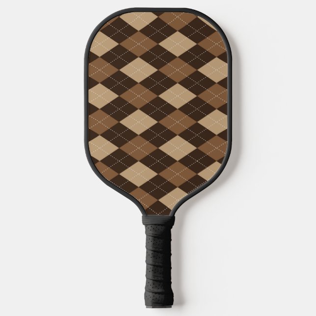 Cool Argyle Pattern with Stitches Pickleball Paddle (Front)