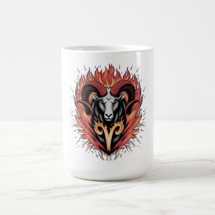 Cool Aries on fire Zodiac Astology design Coffee Mug