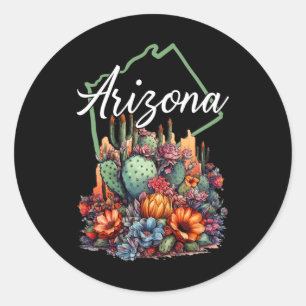 Cool Arizona Blooming Flowers Cactus Outdoor Hikin Classic Round Sticker
