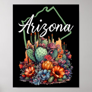 Cool Arizona Blooming Flowers Cactus Outdoor Hikin Poster