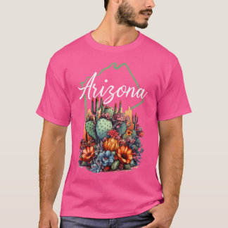 Cool Arizona Blooming Flowers Cactus Outdoor Hikin T-Shirt