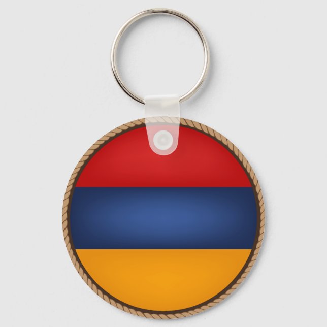 Cool Armenia Flag Seal Keychain (Front)
