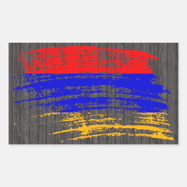 Cool Armenian flag design Rectangular Sticker (Front)