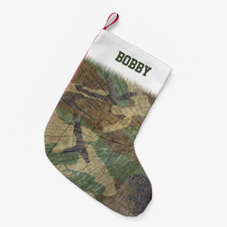 Cool Army Green Camo Pattern Small Christmas Stocking