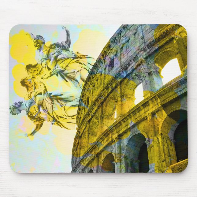 Cool art of Rome elements in trendy way Mouse Mat (Front)