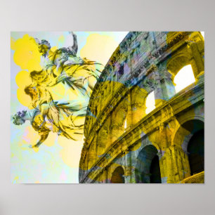 Cool art of Rome elements in trendy way Poster