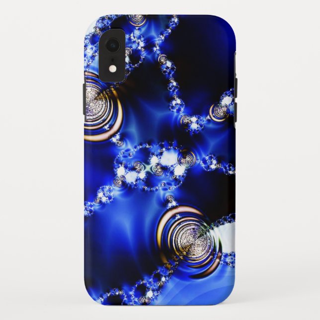Cool Artistic Blue Pattern With Some Bling! Case-Mate iPhone Case (Back)