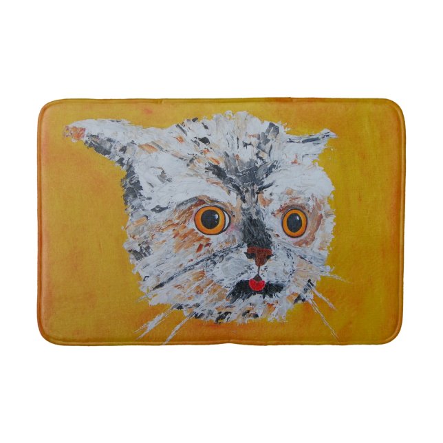 Cool Artistic Cat Face Bath Mat! Mat (Front)