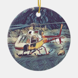Cool Artistic Helicopter Ceramic Tree Decoration