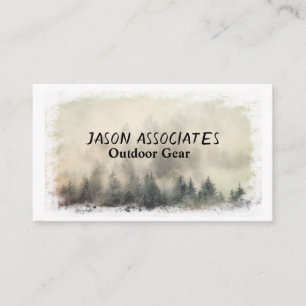 cool artistic mountain pines nature art business card