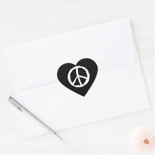 cool artistic PEACE SIGN in a heart shape Sticker