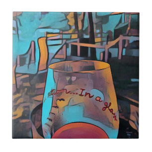 Cool Artistic Wine Glass Tile
