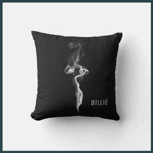Cool Artsy Black and Grey Smoke Cushion