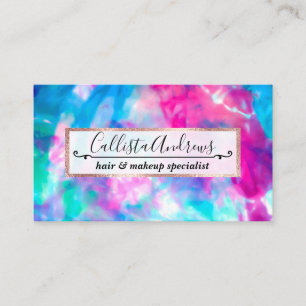 Cool Artsy Girly Purple Pink Blue Tie Dye Pattern Business Card