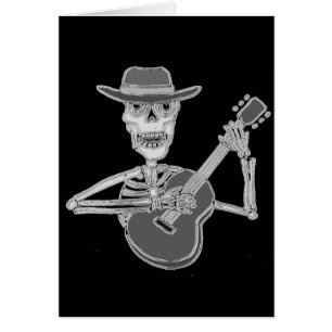 Cool Artsy Skeleton Playing Guitar
