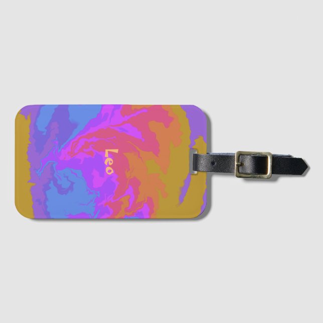 Cool  Arty Vibe Colourful Luggage Tag (Front Horizontal)