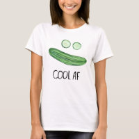 Cool as a Cucumber "Cool AF" Funny Watercolor