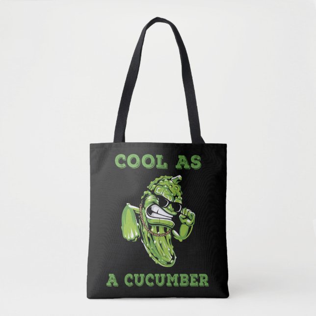 Cool As a Cucumber Gangster Pickle Vegetables Tote Bag (Front)