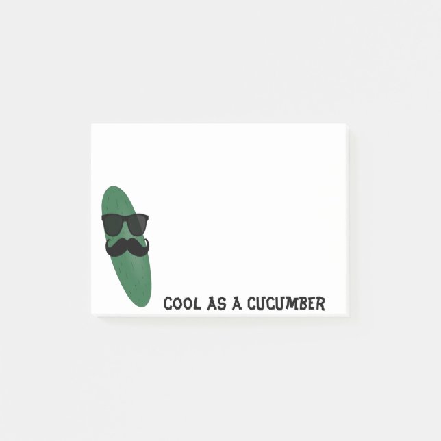 Cool As A Cucumber Post It Notes (Front)