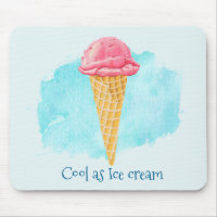 Cool As ice Cream Strawberry Cone Pun