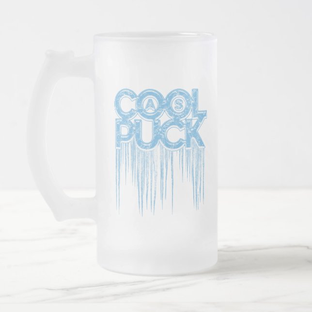 Cool As Puck Frosted Glass Beer Mug (Left)