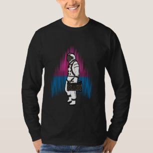 Cool Astronaut Boombox Universe Graphic Space T-Shirt