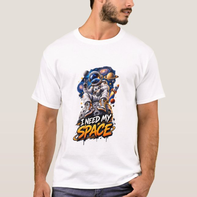 Cool Astronaut Galaxy Graphic T-Shirt Design (Front)