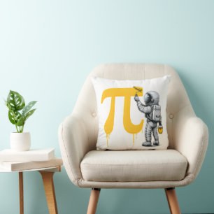 Cool Astronaut Painting Pi Symbol Pi Day Cushion