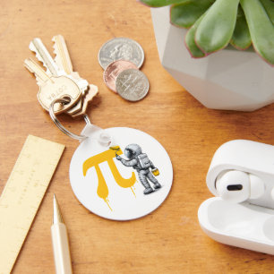 Cool Astronaut Painting Pi Symbol Pi Day Key Ring
