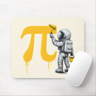 Cool Astronaut Painting Pi Symbol Pi Day Mouse Mat