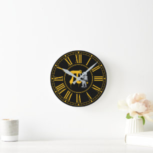 Cool Astronaut Painting Pi Symbol Pi Day Round Clock