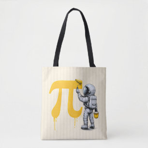 Cool Astronaut Painting Pi Symbol Pi Day  Tote Bag