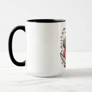 Cool Astronaut Riding Moon T-Shirt Space Lover Mug