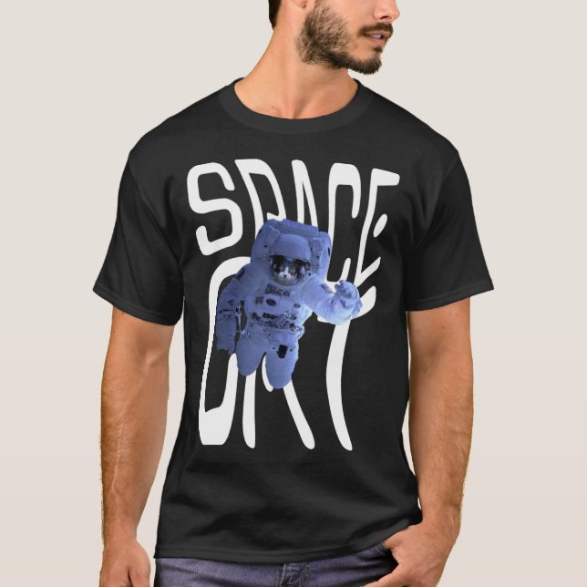 Cool Astronaut Space Cat T-Shirt (Front)