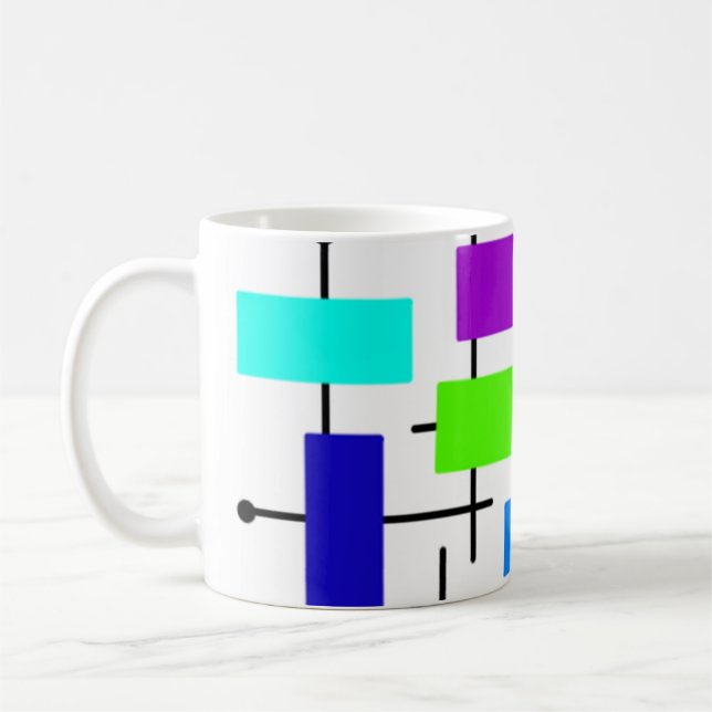 Cool Atomic Rectangles Coffee Mug (Left)