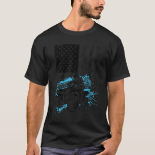 Cool ATV For Men Women Quad Racing Squad USA Flag T-Shirt