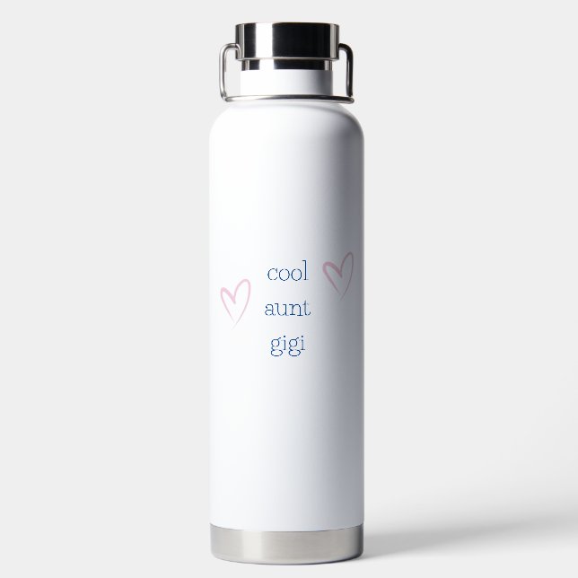 Cool Aunt Best Aunt New Aunt Personalised Water Bottle (Back)