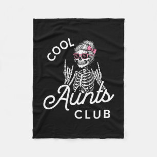 Cool Aunt Club Funny Skeleton Family Kids Women Fleece Blanket