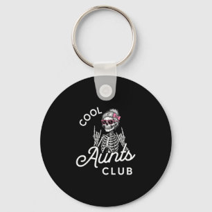 Cool Aunt Club Funny Skeleton Family Kids Women Key Ring