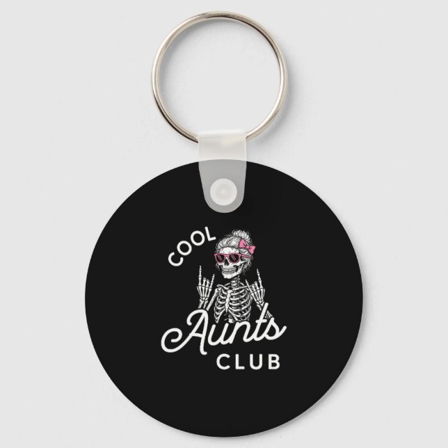 Cool Aunt Club Funny Skeleton Family Kids Women  Key Ring (Front)