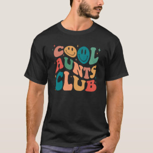 Cool Aunt Club Groovy Retro Smile Face Cool Aunt C T-Shirt