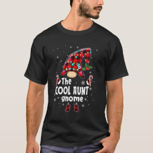 Cool Aunt Gnome Buffalo Plaid Matching Family Chri T-Shirt
