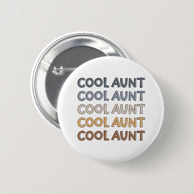 Cool Aunt Modern Cute Gifts for Auntie 6 Cm Round Badge (Front & Back)