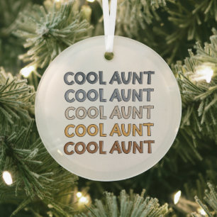 Cool Aunt Modern Cute Gifts for Auntie Sweatshirt Glass Tree Decoration