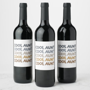 Cool Aunt Modern Cute Gifts for Auntie Wine Label