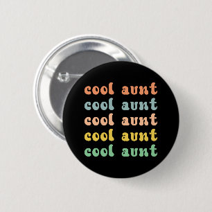 Cool Aunt Modern Retro Cute Gifts for Auntie 6 Cm Round Badge